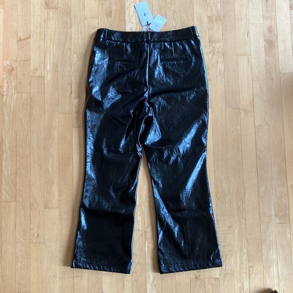 NEW 7 For All Mankind patent black faux leather pants Large - Picture 13 of 13